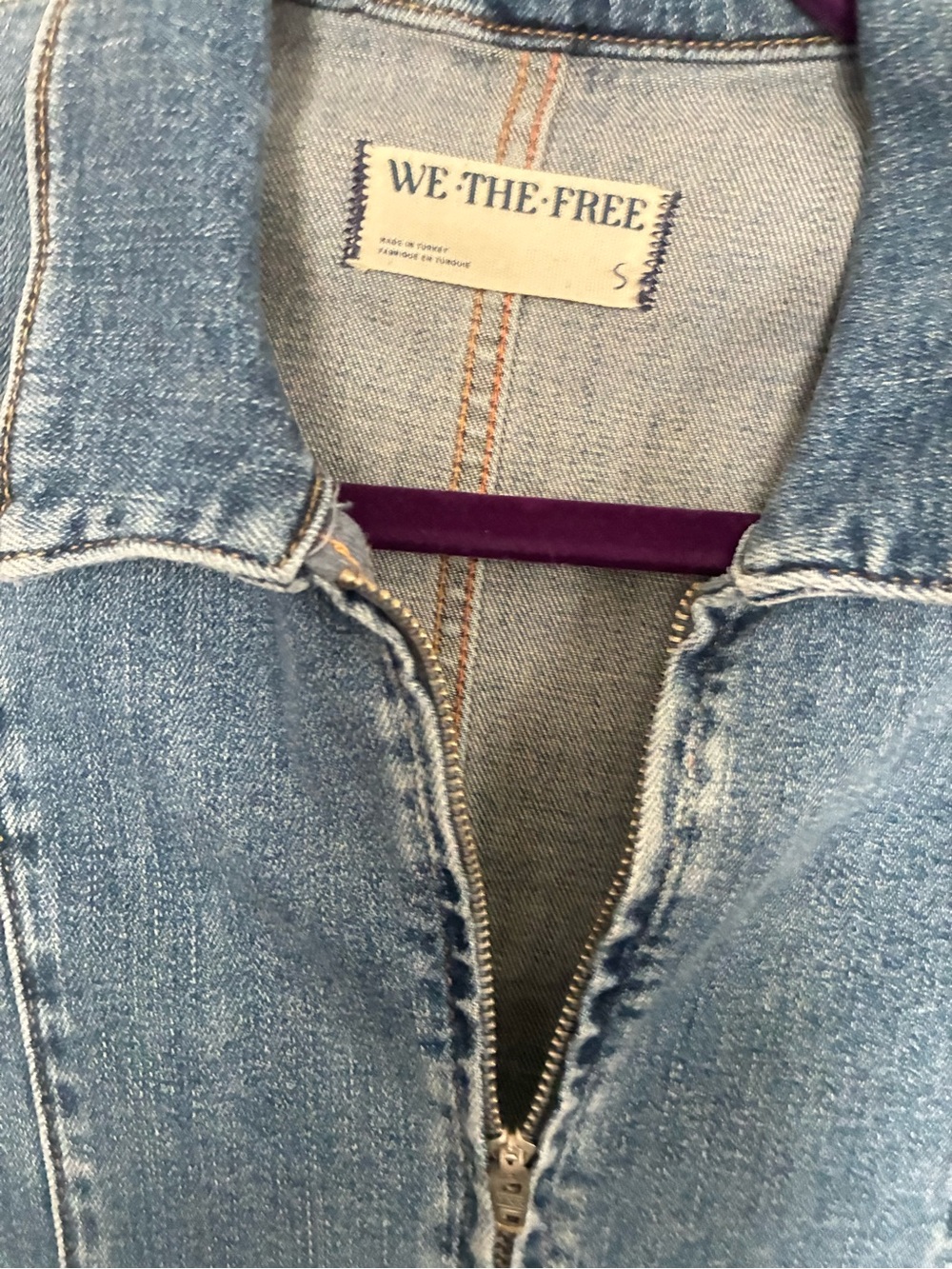 Free People We The Free Jayde Flare Leg Jumpsuit - Blue Denim small - Picture 3 of 7